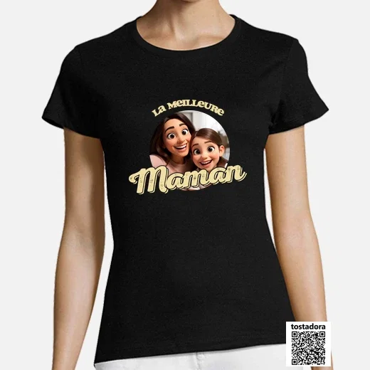 T-shirt femme effet animation 3d la meilleure maman t-shirt photo personnalisable | tostadora