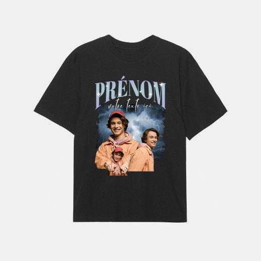 Tee-shirt t-shirt oversize bootleg rap avec texte et photos personnalisables | tostadora
