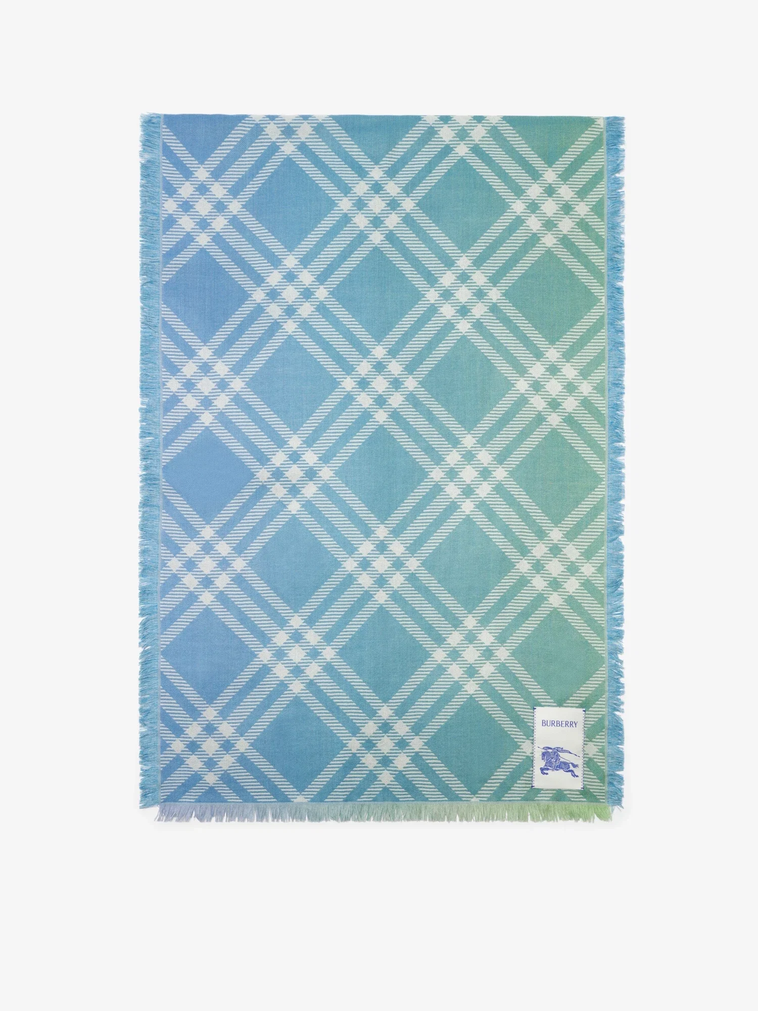 Gradient Check Wool Silk Scarf