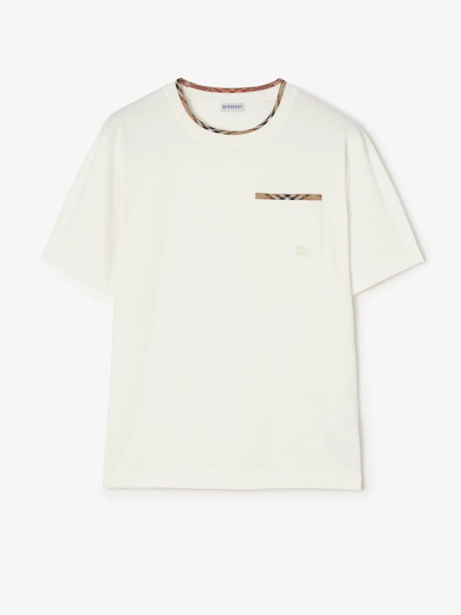 Check Trim Cotton T-shirt