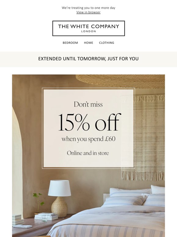 Surprise! 15% off extended