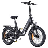 ENGWE L20 3.0 Boost Electric Bike, 250W Motor, 48V 13.5Ah Battery, 20*3.0 inch Tire, 135km Max Range, Hydraulic Brakes, Full Suspension, Torque Sensor, Shimano 7-speed - Black