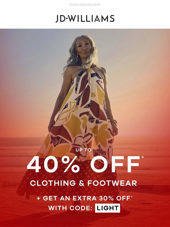 Up to 40% off styles you’ll love ✨
