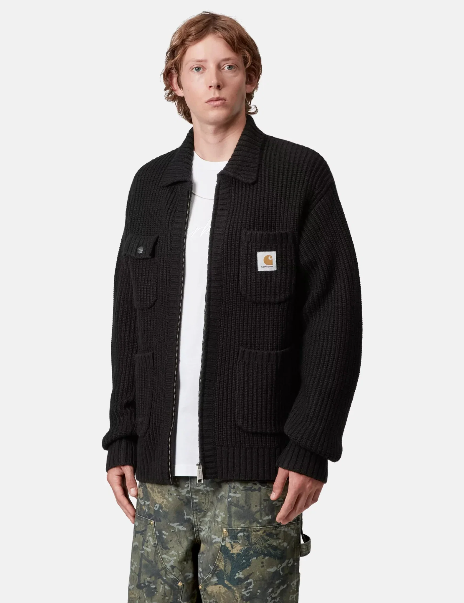 Image of Carhartt WIP Chore Knit Jacket Black