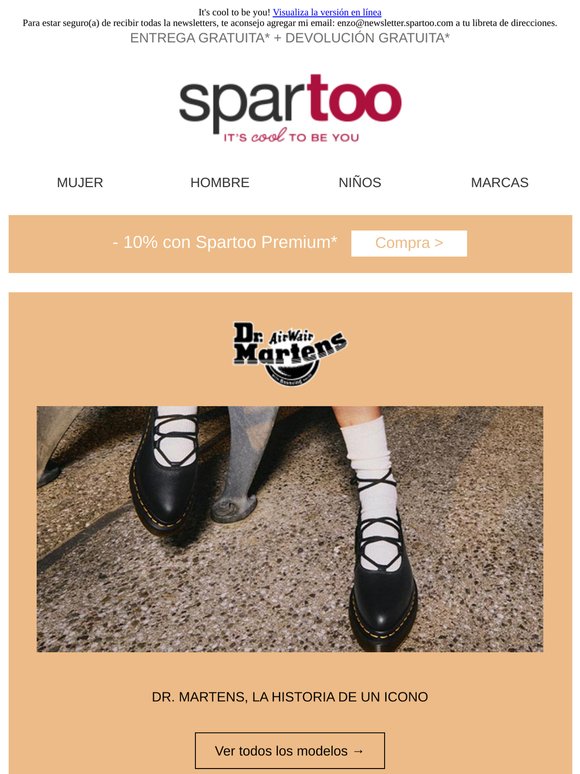 🛍️ ¡Hazle sitio a las novedades! Entrega gratuita para las marcas Dr. Martens, Converse, Levi's, BIRKENSTOCK, Airstep / A.S.98, Betty London, Tommy Hilfiger y Coach Bags