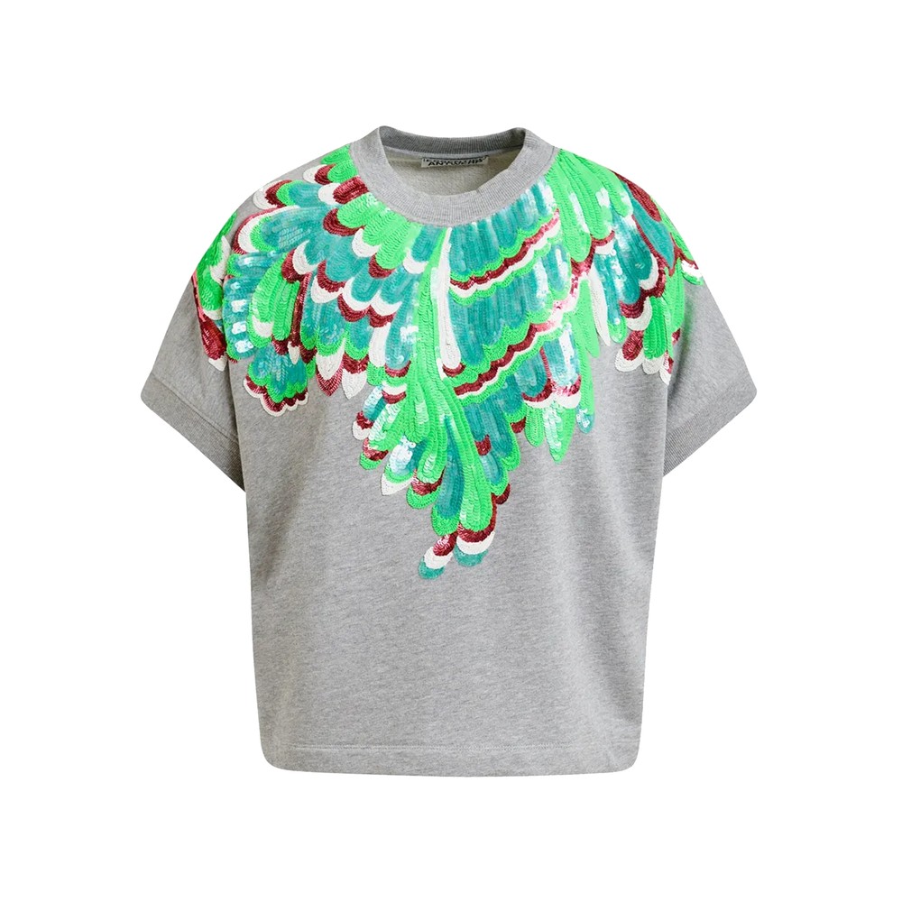 Image of Jolies Short Sleeve Sequin Sweatshirt - Foggy Brain