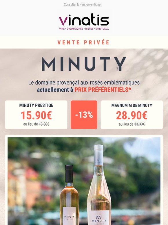 Vente privée Minuty ☀️Prestige et Magnum M à prix exclusifs !