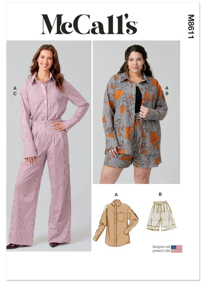 Image of McCalls Sewing Pattern M8611 (BB) Misses Shirt & Bottoms  20W-22W-24W-26W-28W