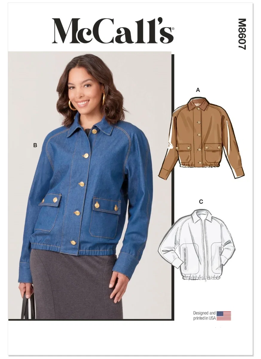 Image of McCalls Sewing Pattern M8607 (K5) Misses Blouson Jackets  8-10-12-14-16