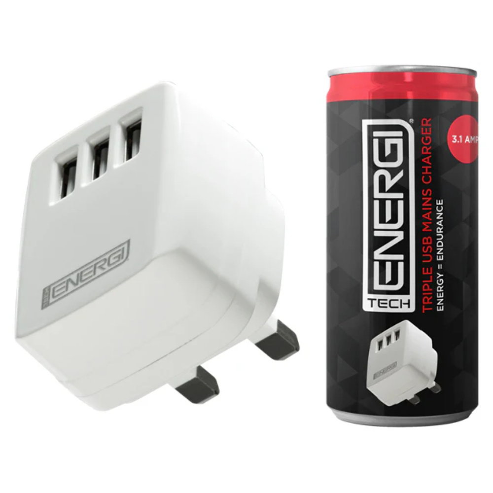 Tech Energi Triple USB Mains Charger 3.1Amp - White - £12.99 delivered