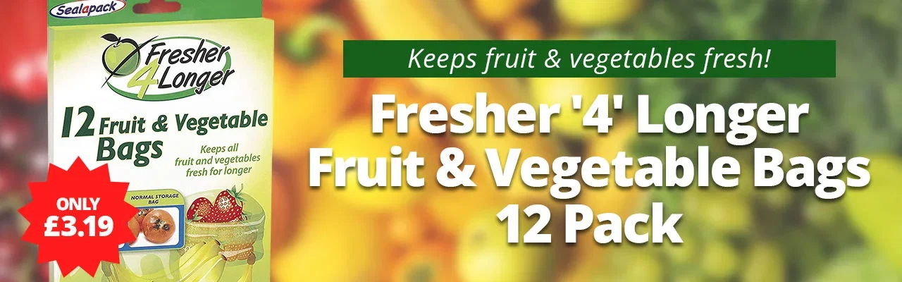 Sealapack Fresher '4' Longer Fruit & Vegetable Bags - 12 pack - £3.19 delivered