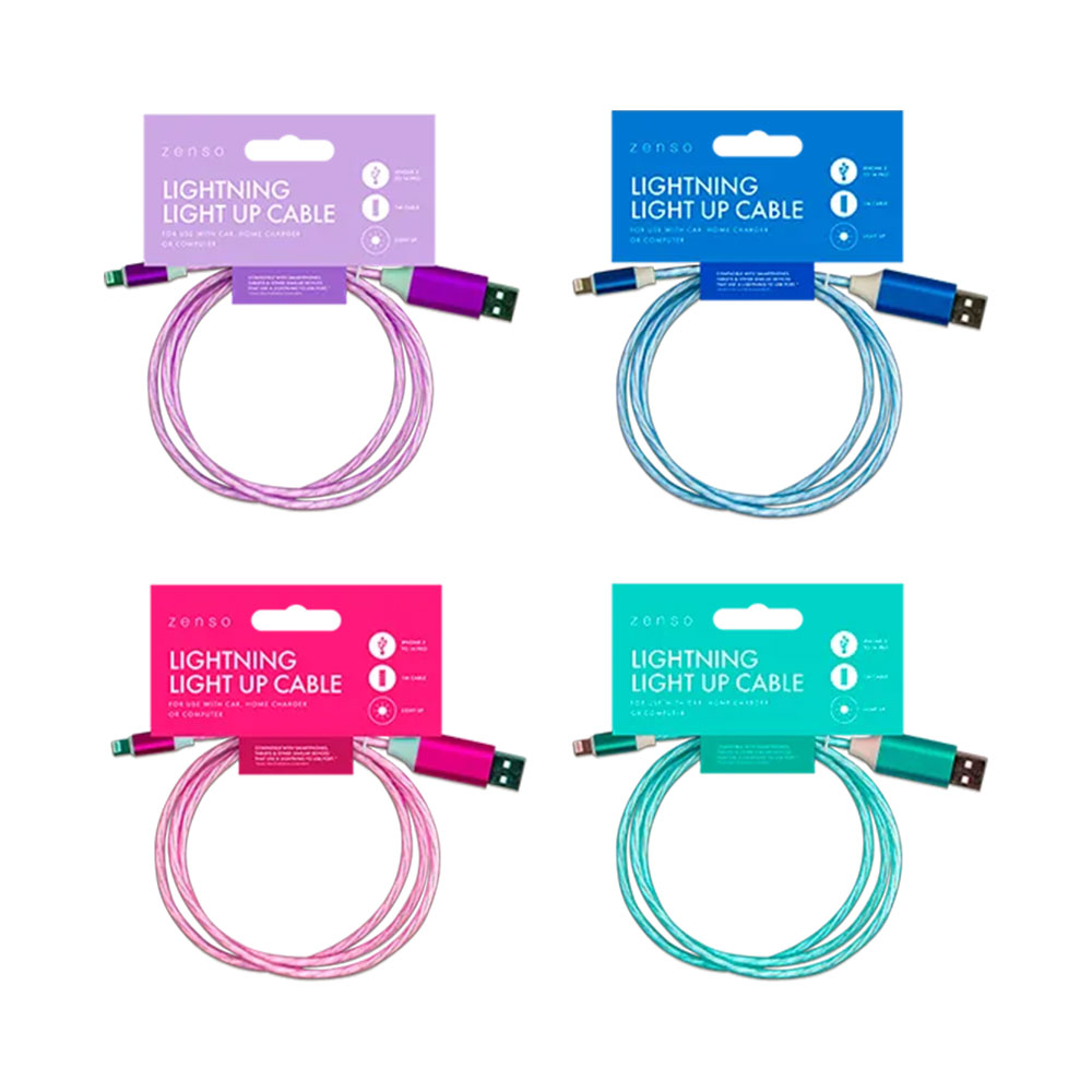 Zenso USB Type A to USB Type C Light Up Charging Cable  - £3.99 delivered