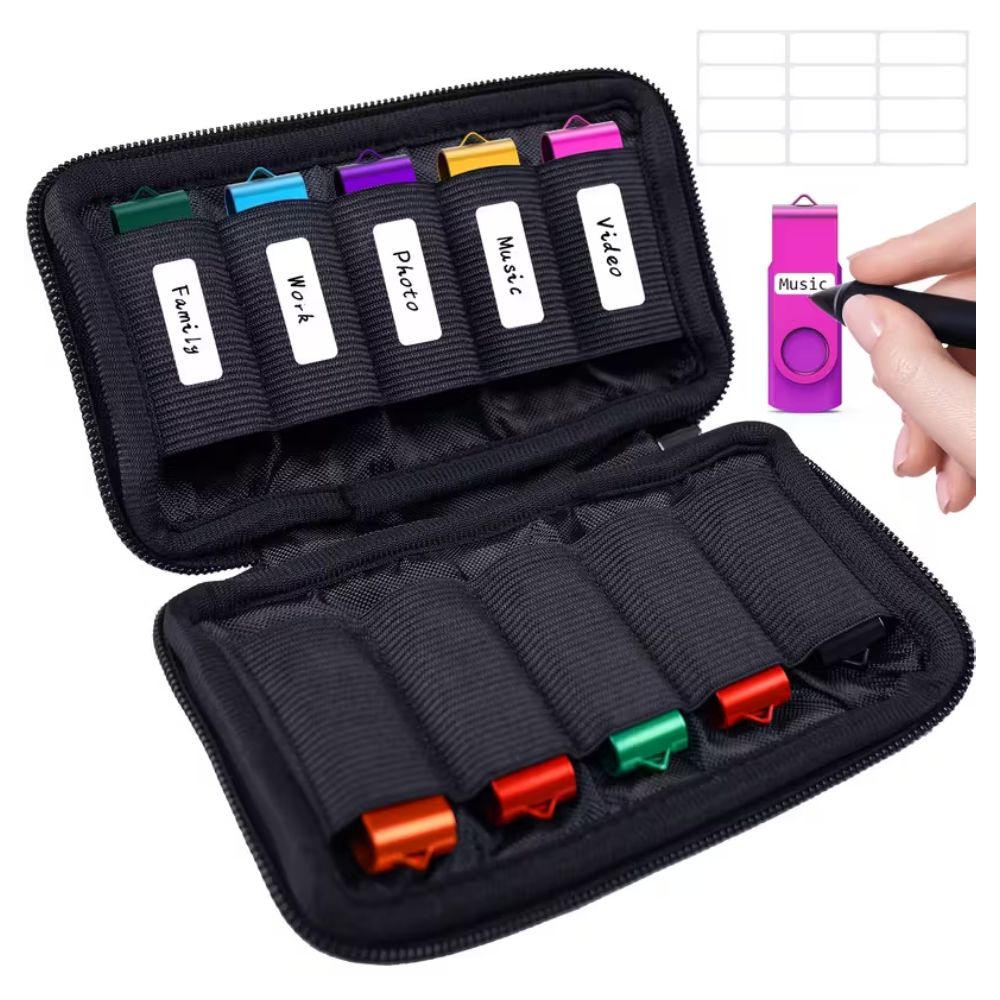 EvoDX USB Drive Memory Storage Organiser Wallet Case - Black - £6.99 delivered