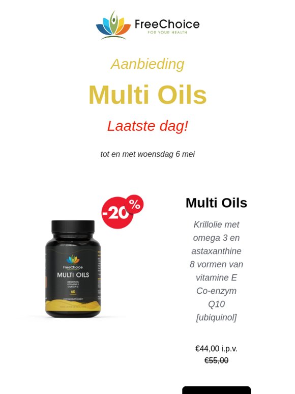 🤩 Laatste dag: 20% korting op de Multi Oils