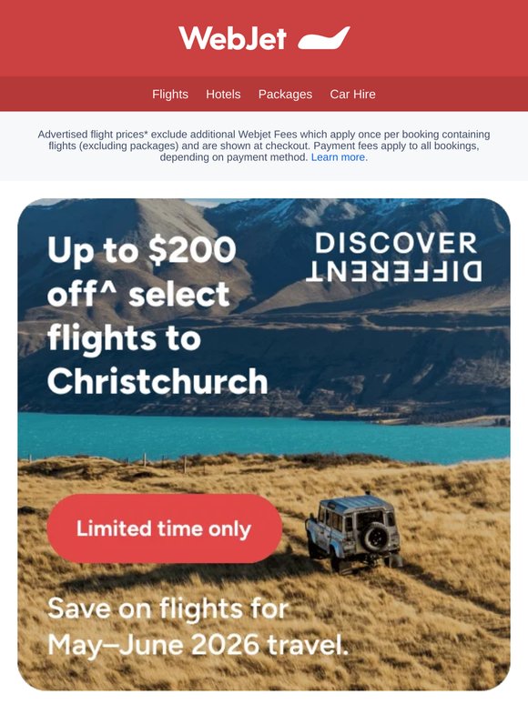 Christchurch from $125* one way—still thinking about it?