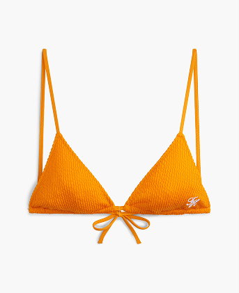 Crinkle Texture Triangle Bikini Top
