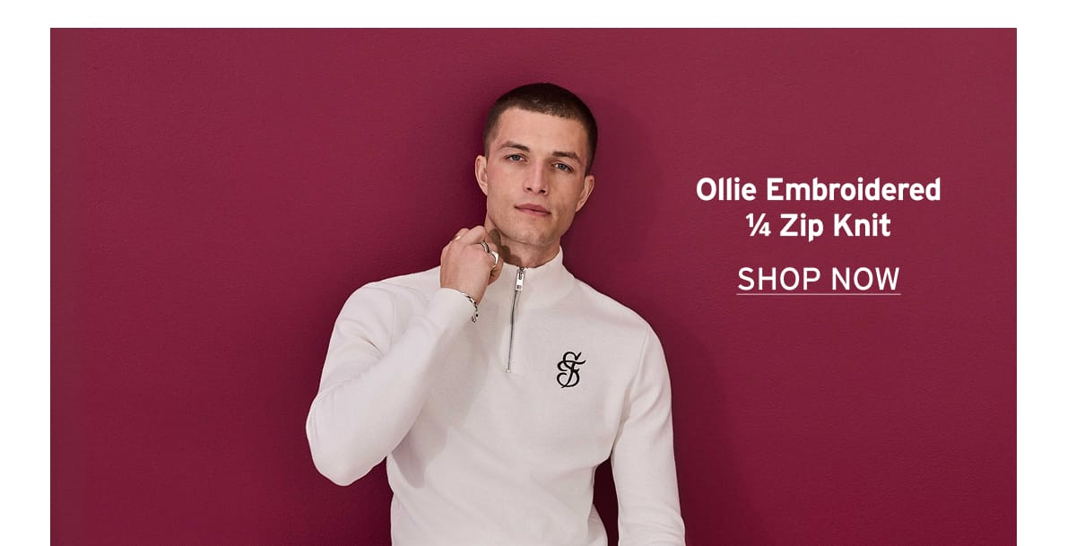 Ollie Embroidered ¼ Zip Knit