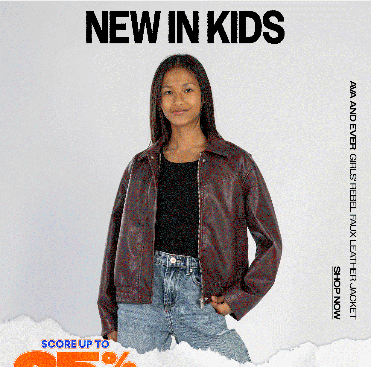 Ava And Ever Girls' Rebel Faux Leather Jacket