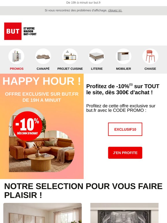 🥳 Happy Hour ce jour : -10% sur tout le site avec ce code promo