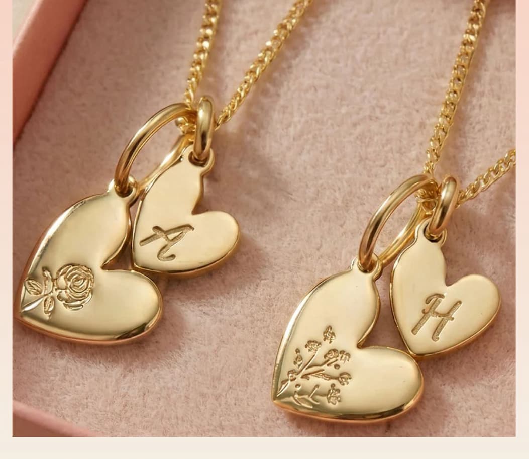 Birth Flower Heart Necklace