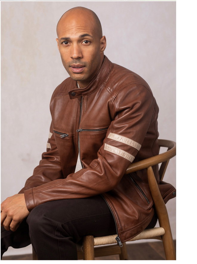 Charlie II Leather Racer Jacket Cognac