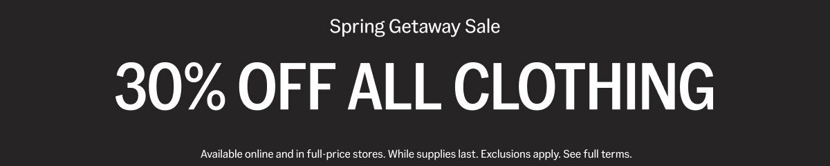 Extra 30% Off Clothing