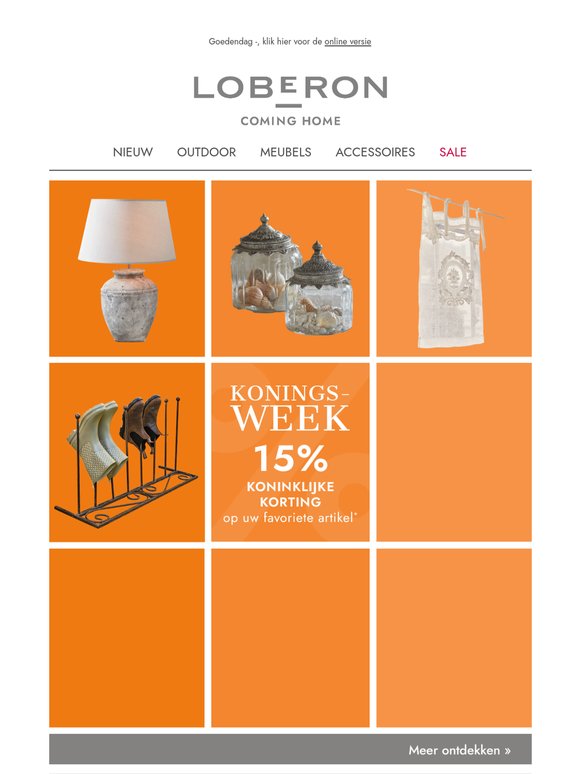 Alleen vandaag nog: ontvang 15% koningsweekkorting