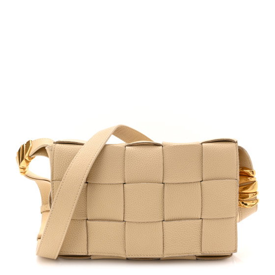 BOTTEGA VENETA Grained Calfskin Maxi Intrecciato Cassette Crossbody Bag Porridge