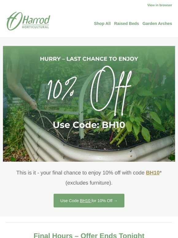 Ends Tonight: Last Chance for 10% Off