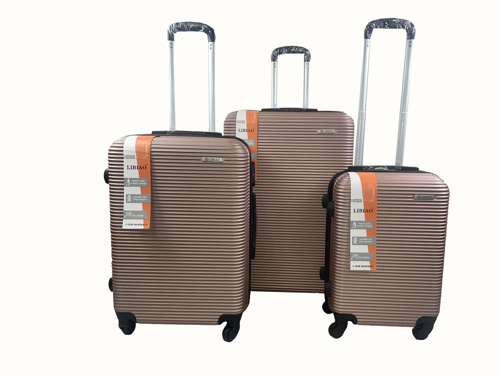 Image of Libiao Kofferset 3 Delig - 85l &  50l & 30l -  Rose Gold