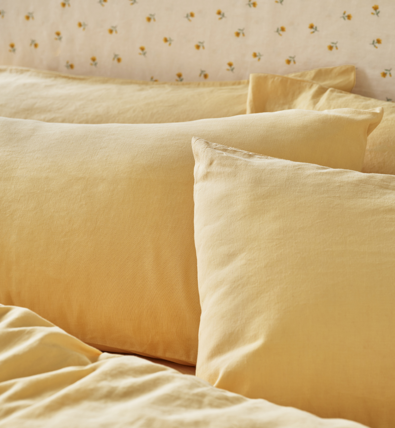 Butter Yellow Linen Blend Pillowcases (Pair)