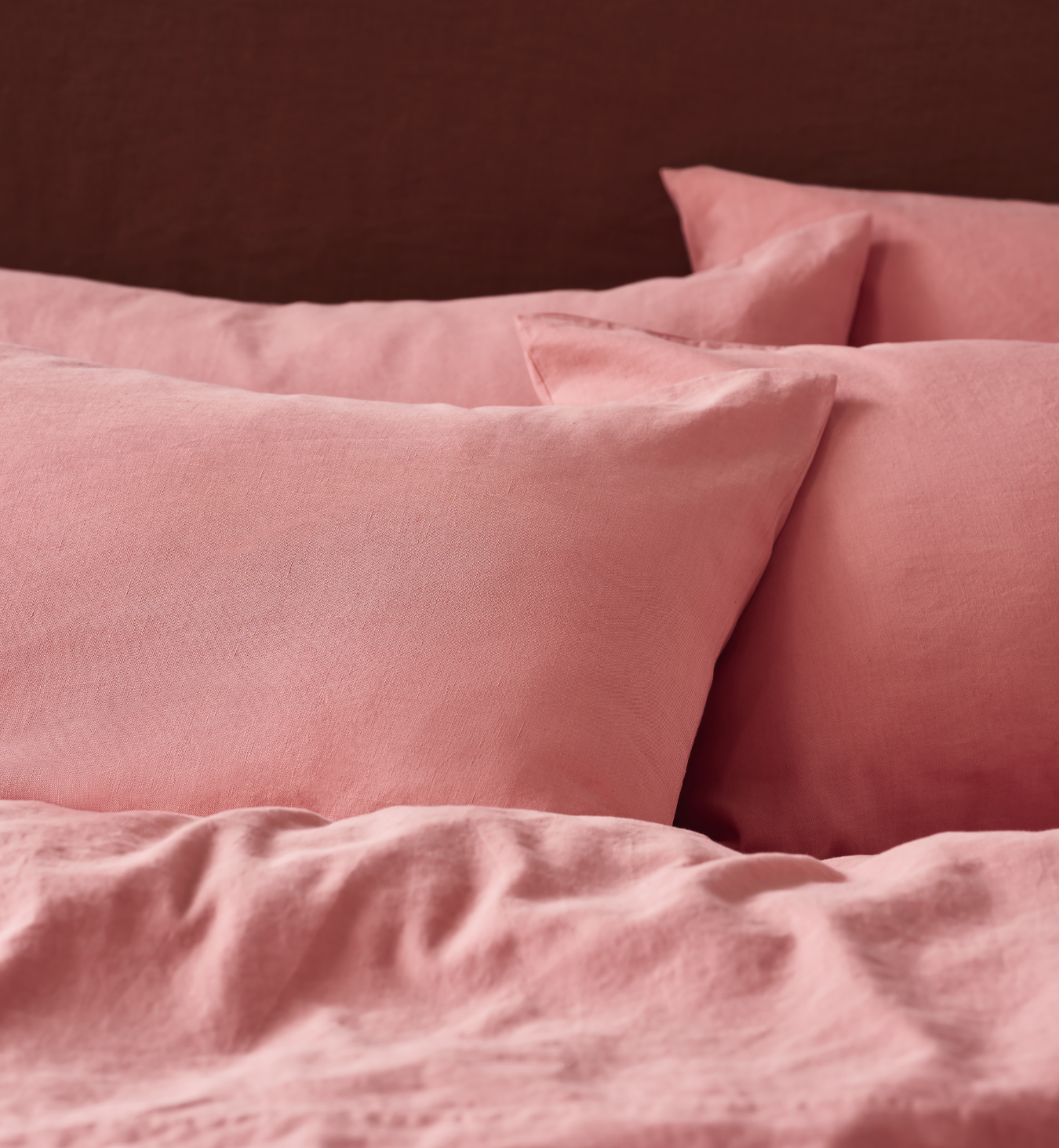 Dusty Pink Linen Blend Pillowcases (Pair)