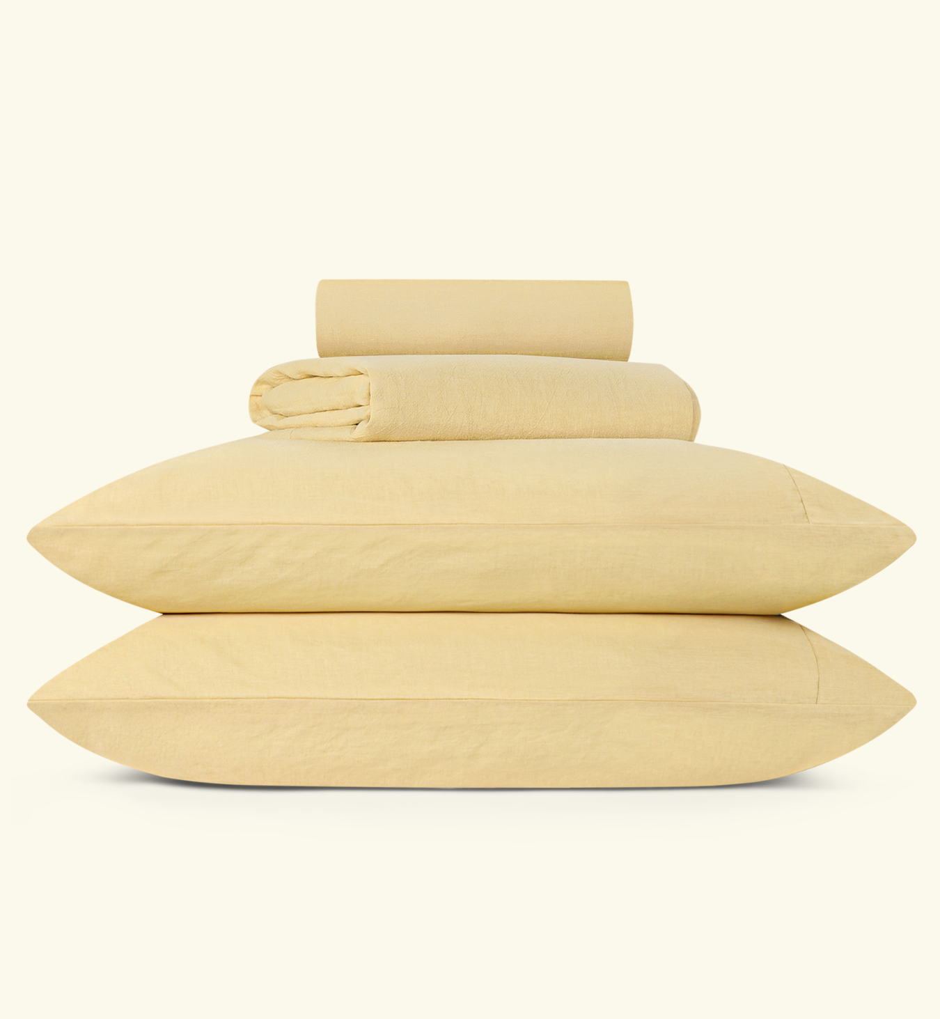 Butter Yellow Linen Blend Duvet Cover