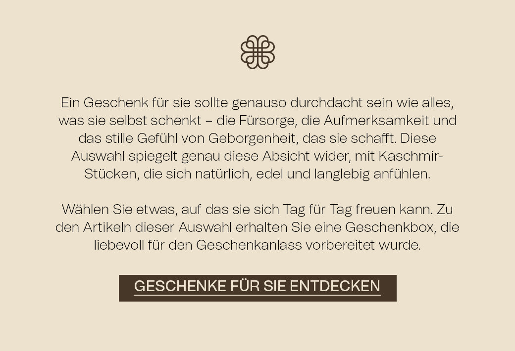 Werbebanner mit dem Text „Geschenkideen für sie“ und „Geschenke für sie entdecken.“
