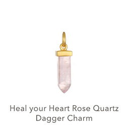 Heal Your Heart Rose Quartz Dagger Charm