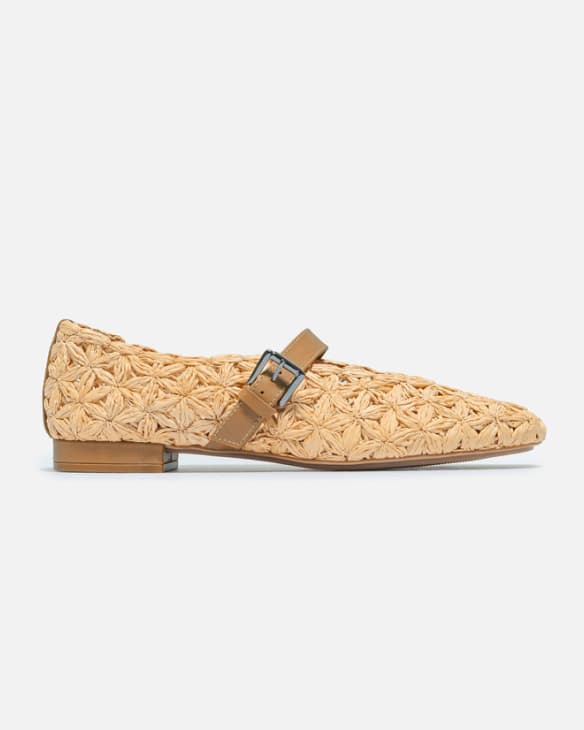 Borden Raffia Ballet Flat Natural Raffia 