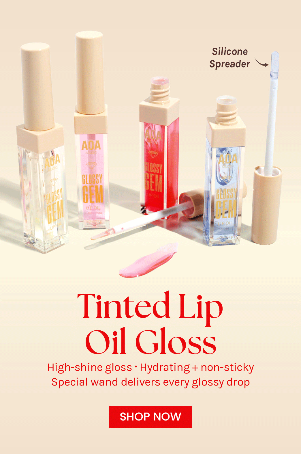 New hydrating +. none-sticky Glossy Gem Lip Oil