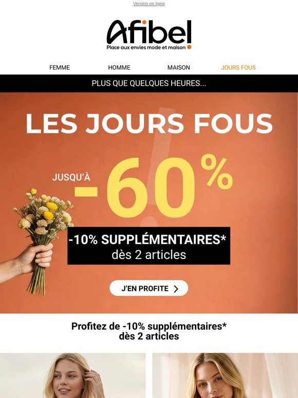 Plus que quelques heures : -10% suppl