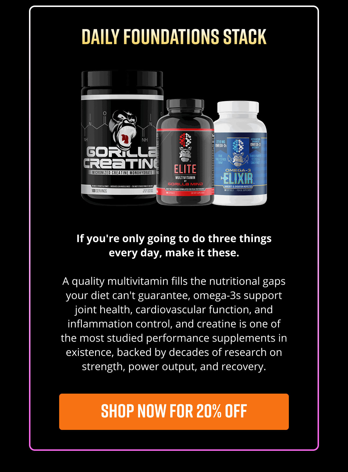 Shop Now For 20% OFF (Daily Foundations Stack) - Gorilla Mind