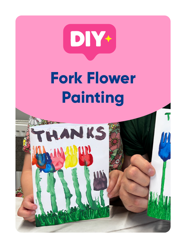DIY fork flower painting 