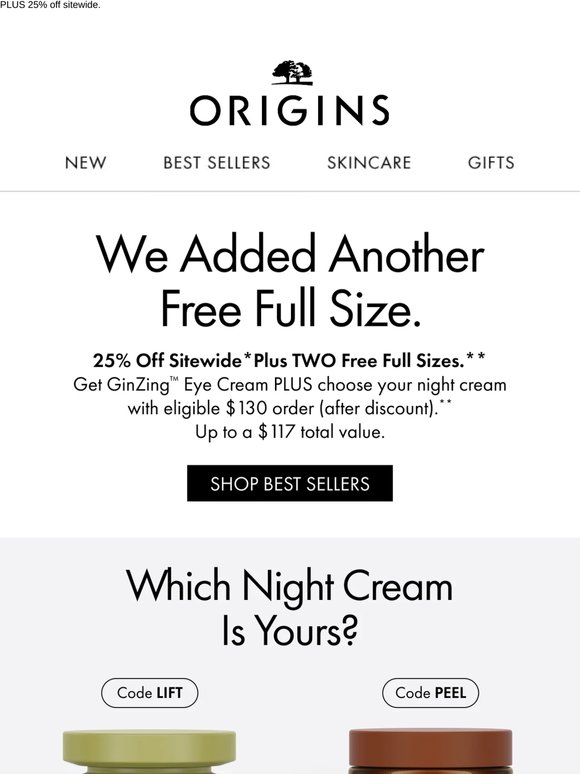 You get TWO full sizes! Free with $130 order