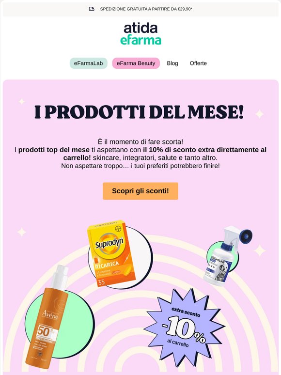 ☀️ Scopri i prodotti di Maggio con il 10% di Extra Sconto!