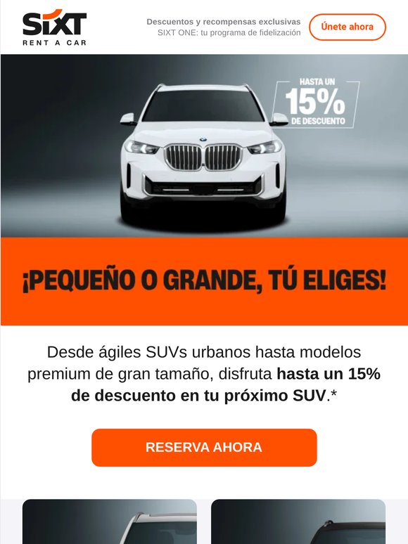 SUVs para todos los gustos. Hasta un 15% de descuento