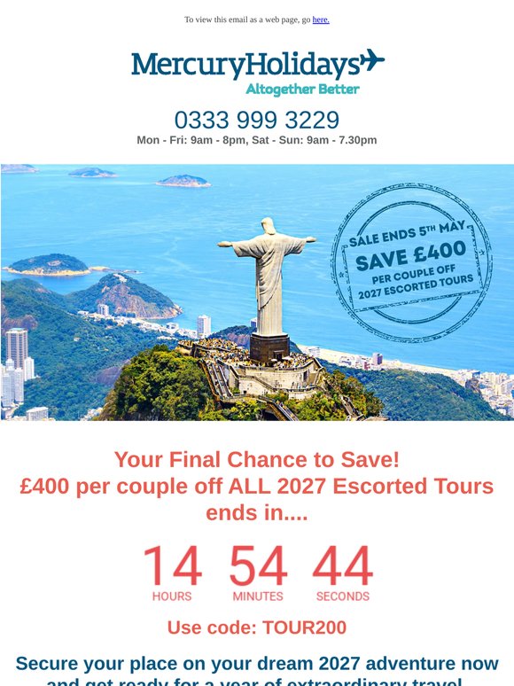 Final Call For £400 Off ALL 2027 Tours 🔥🧭📅