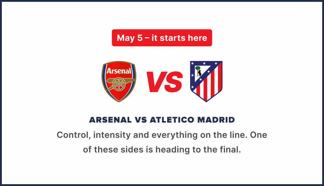 🔴 Arsenal vs Atletico Madrid May 5 – it starts here
