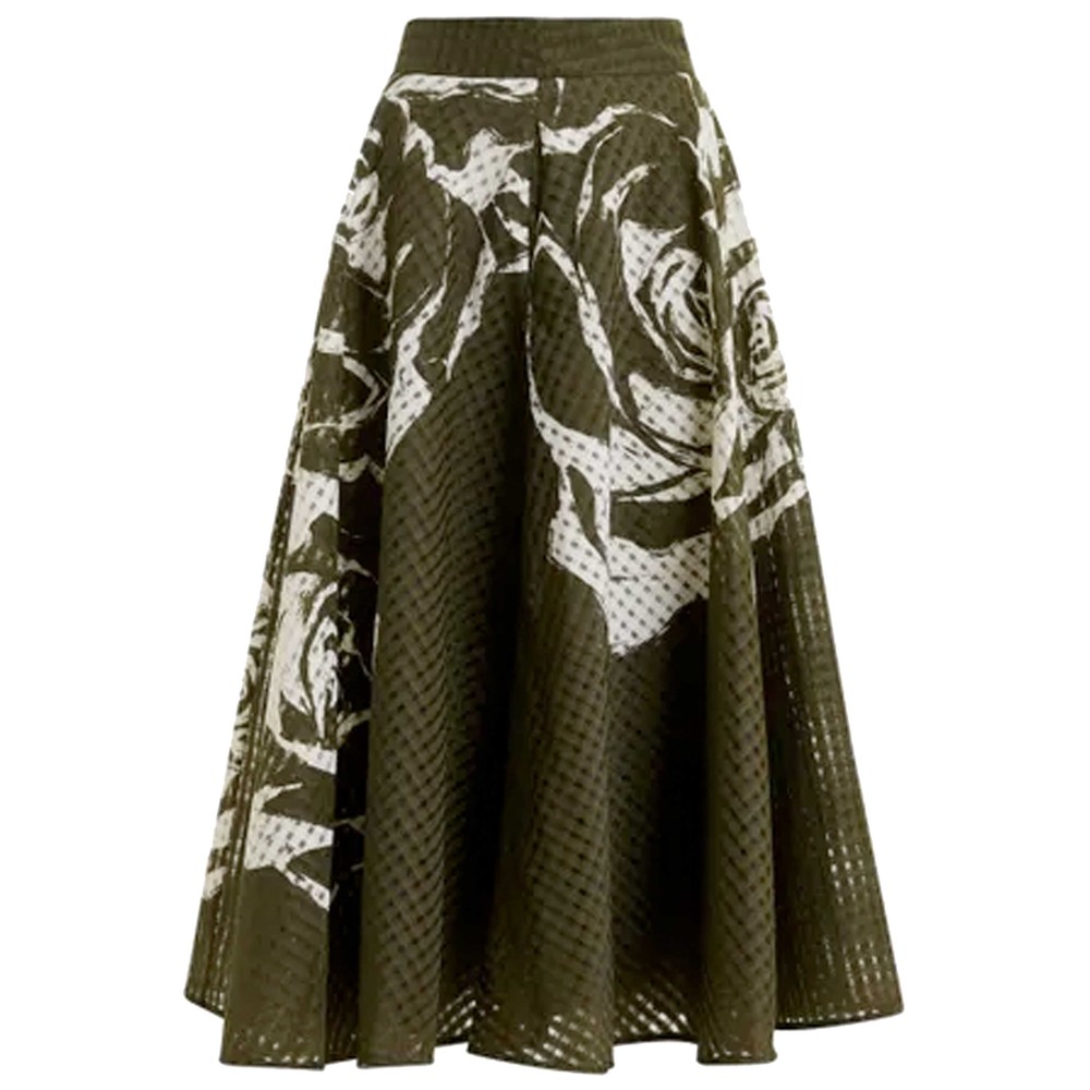 Image of Jango A-Line Midi Skirt - Olive Martini