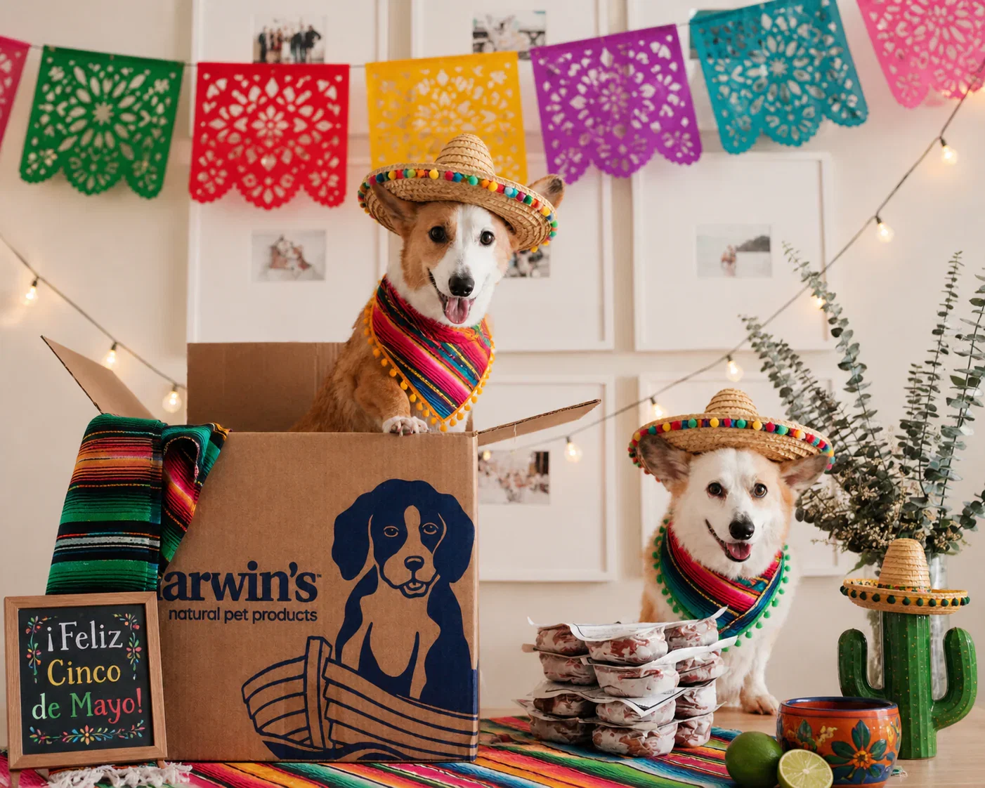 Cinco de Mayo dogs with fresh pet food