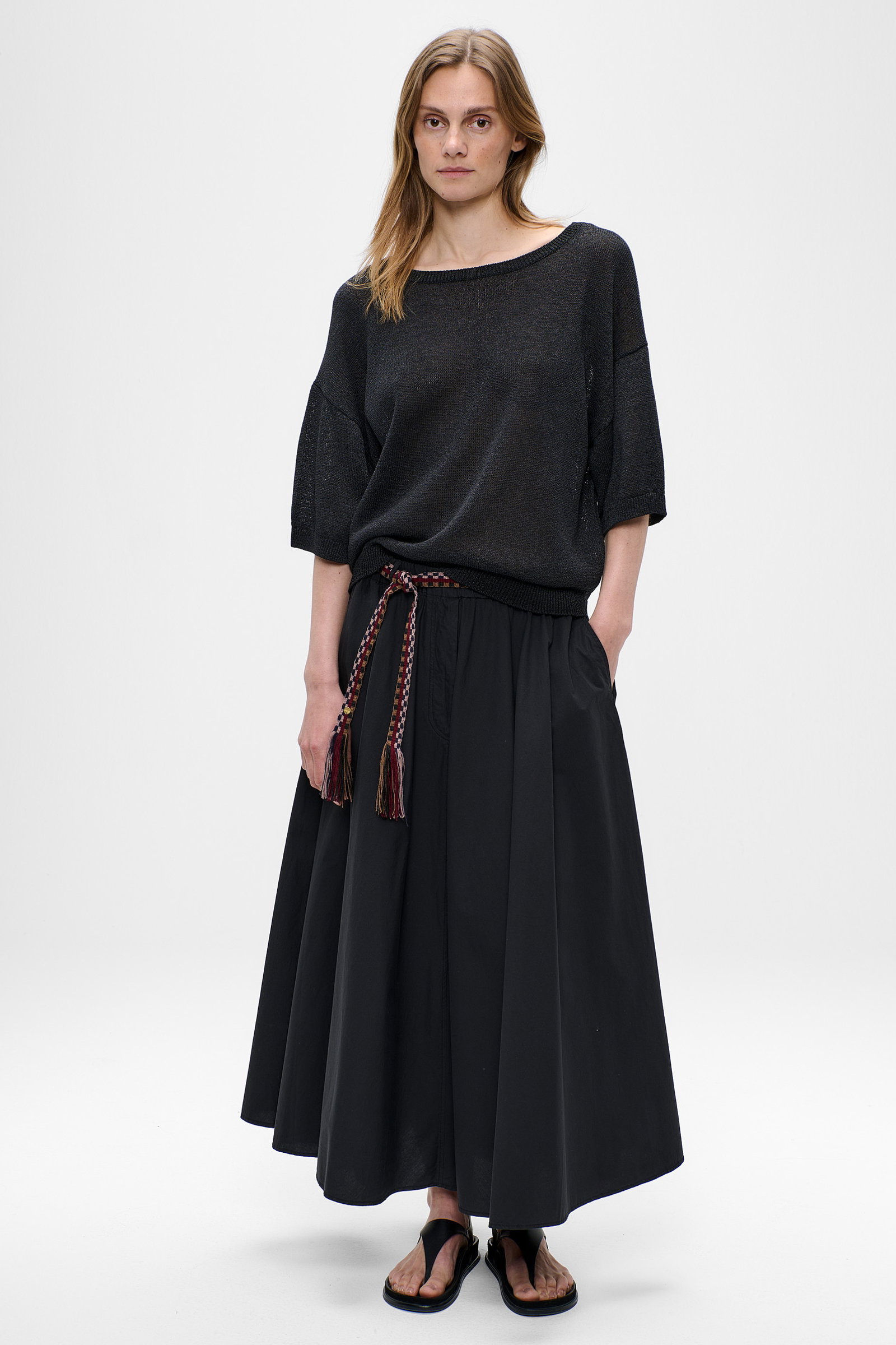 Cotton Poplin Long Skirt