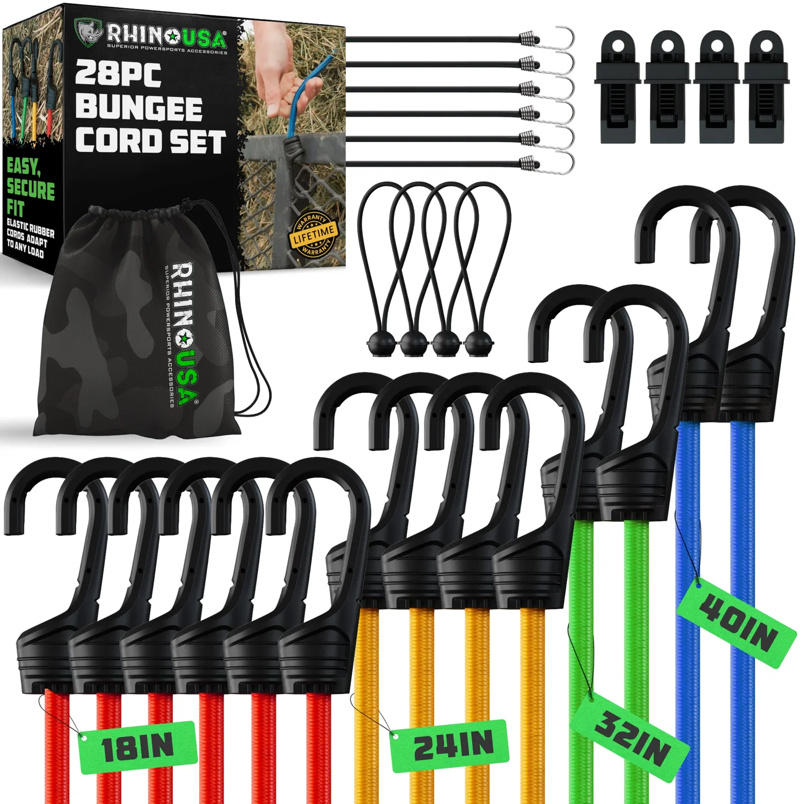 Image of 28 Piece Bungee Cord Set