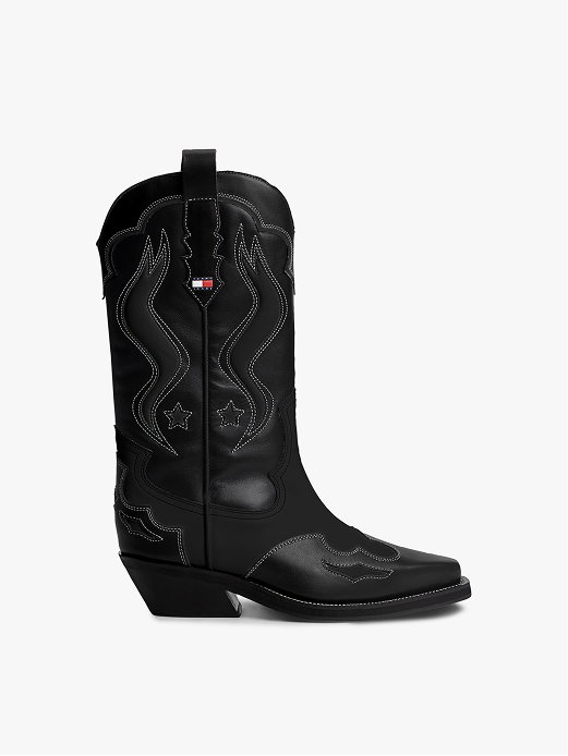 Archive Leder-Cowboystiefel mit Color Block